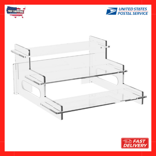 Acrylic Display Risers,Clear Display Risers Stand Small Mini Shelf 3 Tiered Cupc