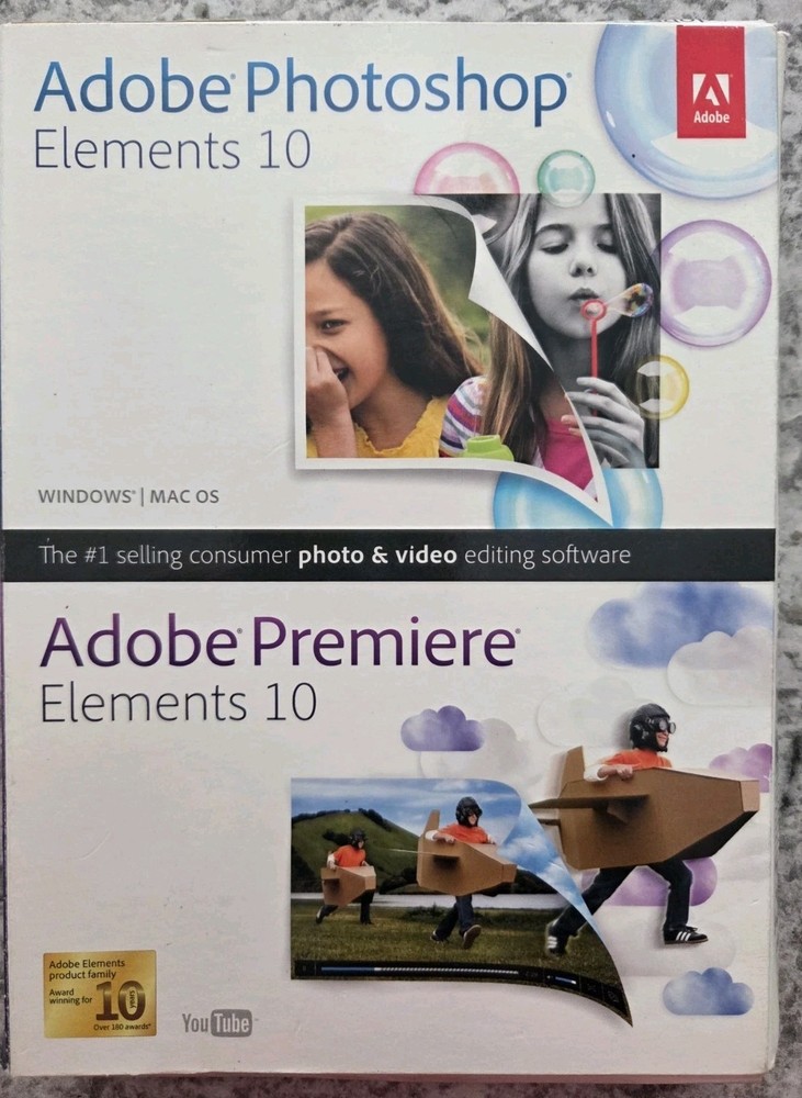 Adobe Photoshop Elements 10 and Adobe Premiere Elements 10 w/ Serial Numbers