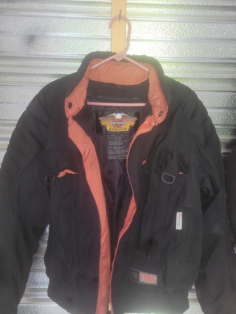 used mens nylon harley davidson jacket large