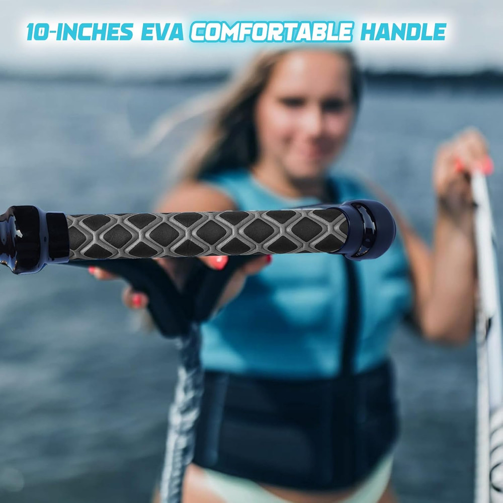 Wakesurf Rope - 25Ft Floating Wake Surf Ropes and Handle, 4 Sections Adjustable