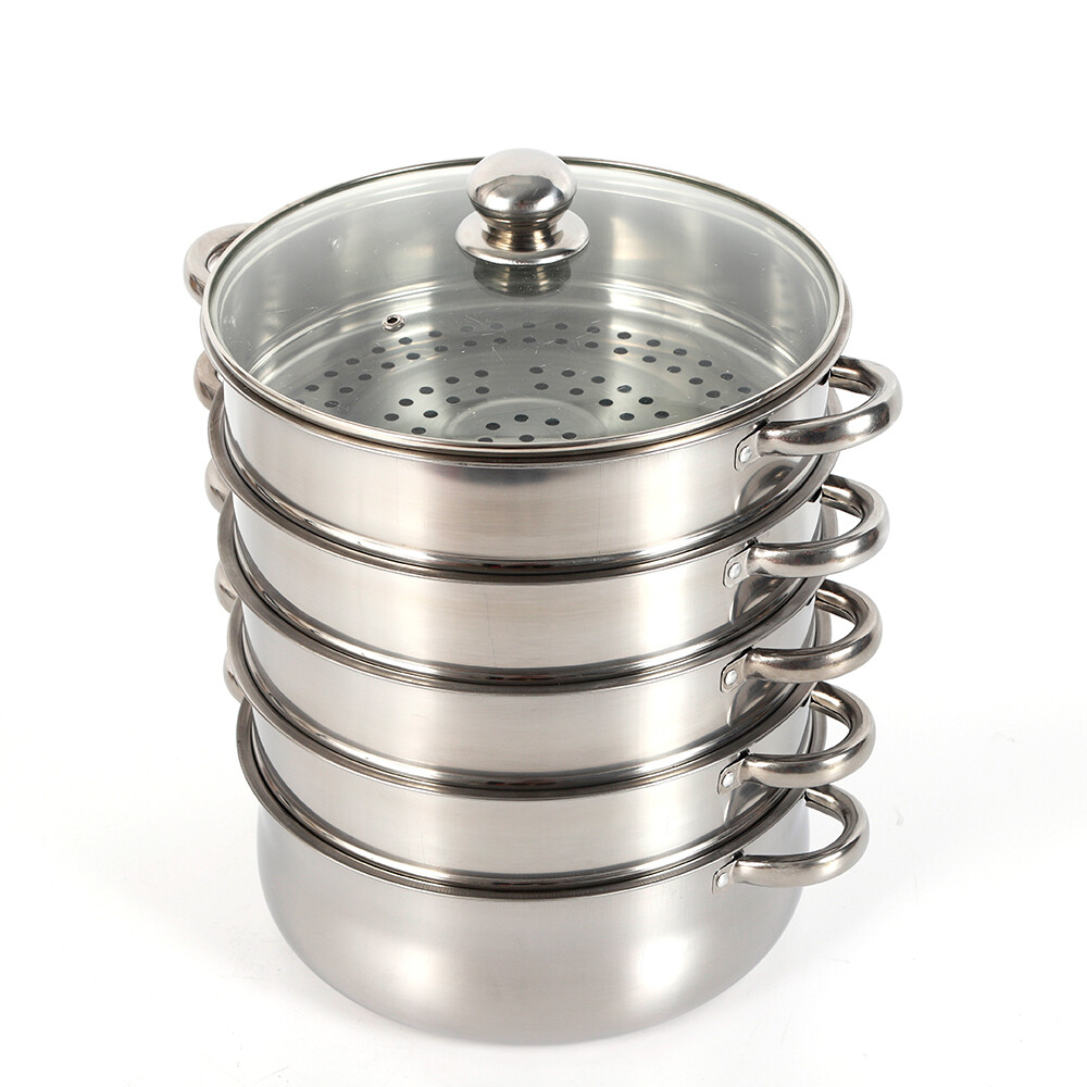 5-Layer Pot Steamer Multi-Layer Cookware Pot Cookware Stainless Steel Pot 28cm