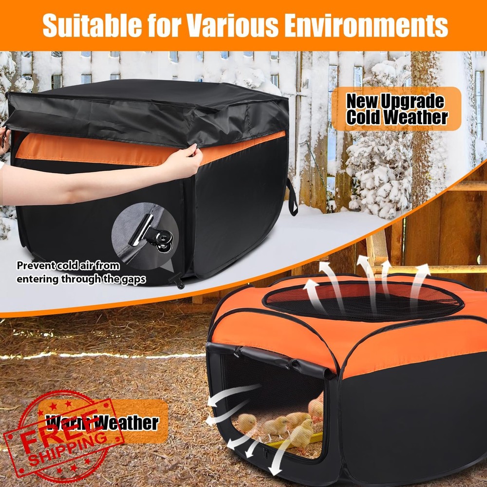 Chick Brooder Box, Upgrade Double Door, Holds 15 Chicks
