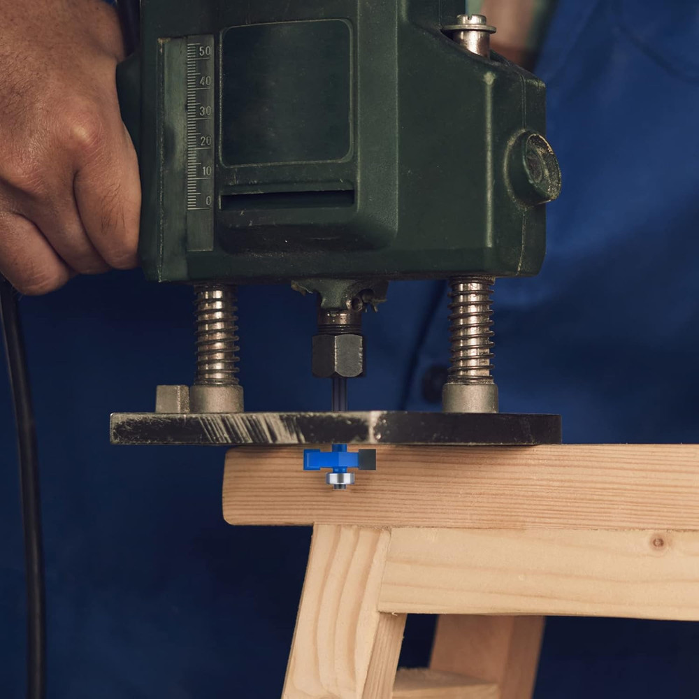 4-Piece Rabbet Router Bit Set with Interchangeable Bearings