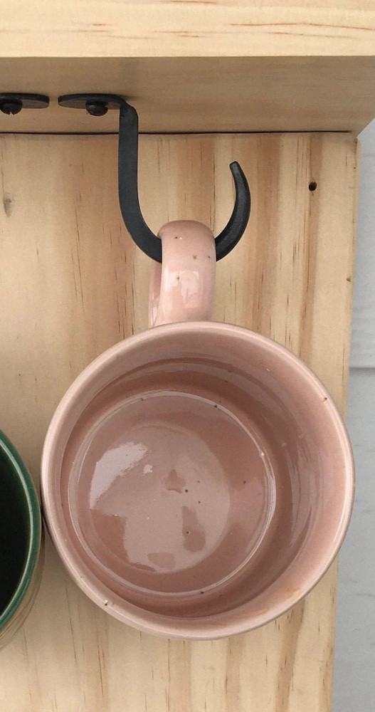 Hand forged under the counter coffee cup hook
