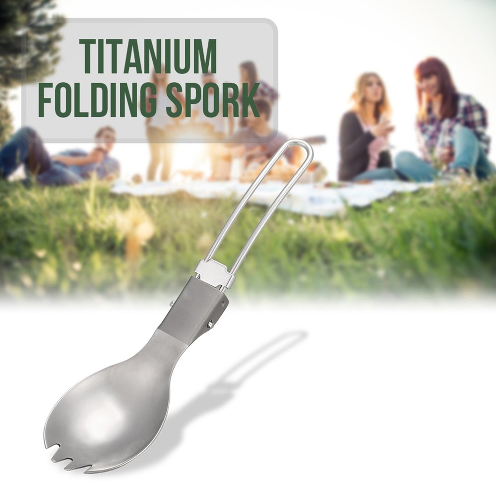 Half Polished Folding Spork Lightweight Dinner D0S0