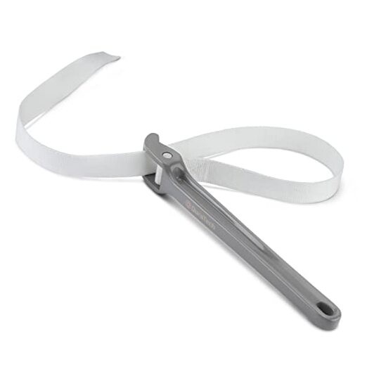 Strap Wrench 12" Handle, Adjustable Nylon Strap Pipe Wrenches, 12 Inch Grey