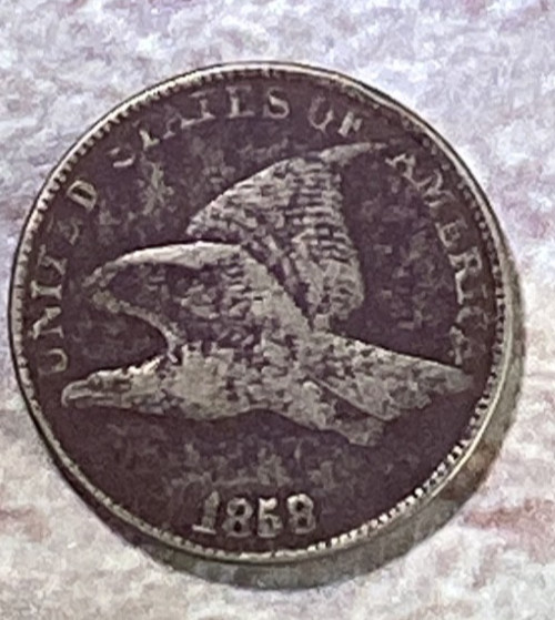 1858 Flying eagle large letter cent