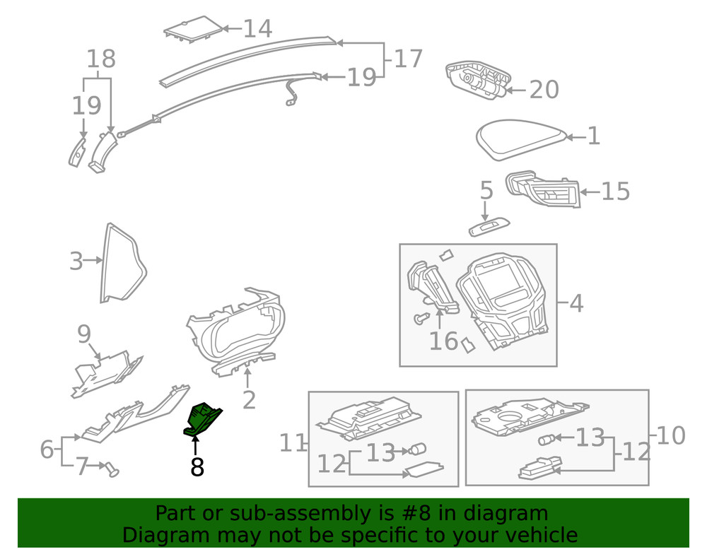 Genuine GM Compartment Box 90800594