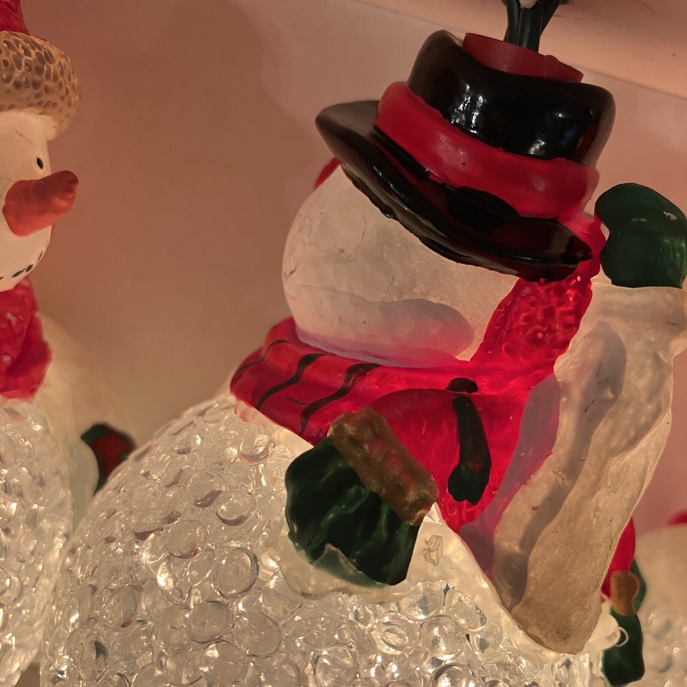 Kurt S Adler 10 Light Set with 5 Melted Plastic Popcorn Snowman String Light Box