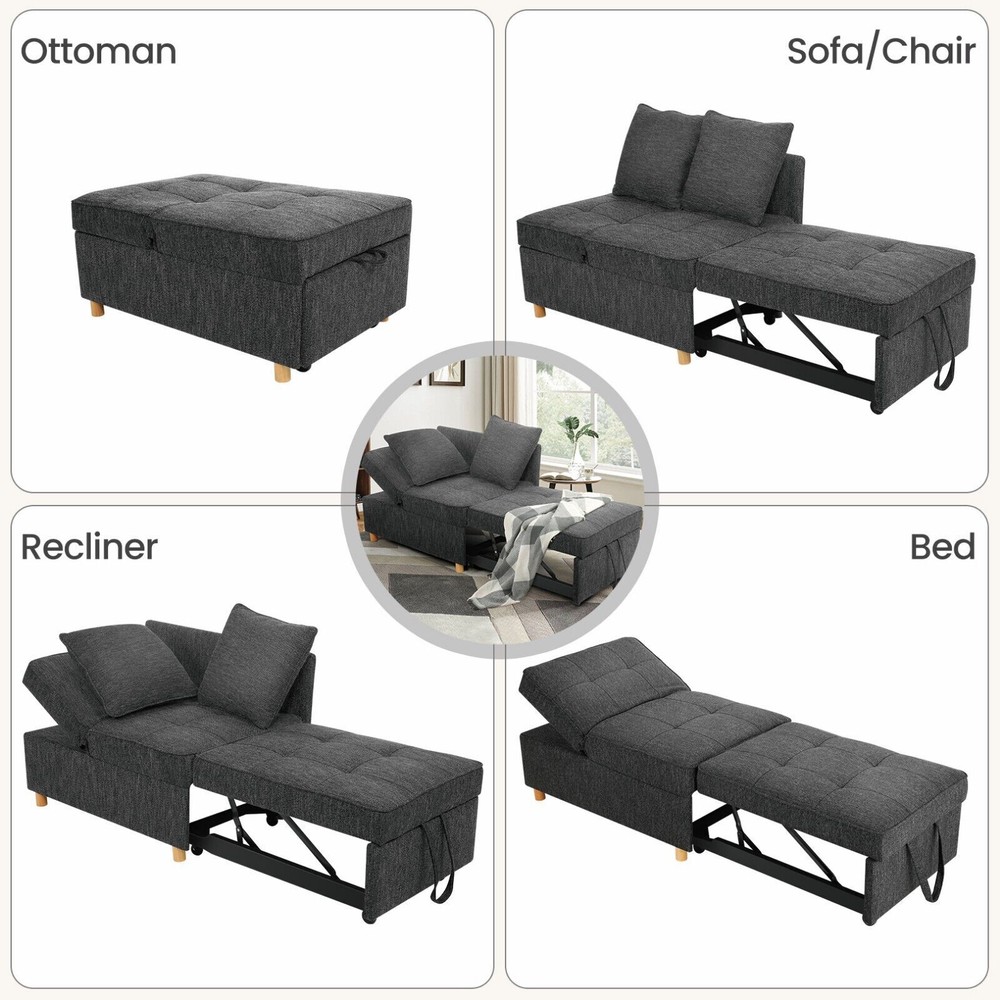 ⭐Folding Ottoman Sofa Bed Convertible Chair 4-in-1 Multi-Function Sleeper Sofa_⭐