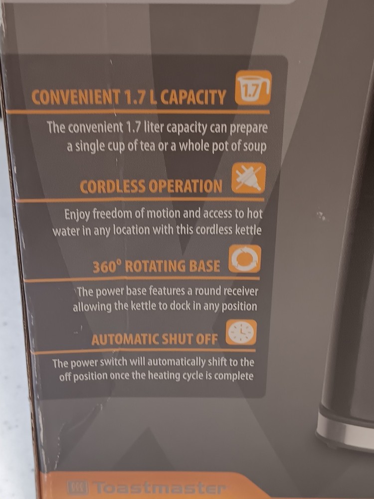 Toastmaster Electric Kettle, 1.7 Liters