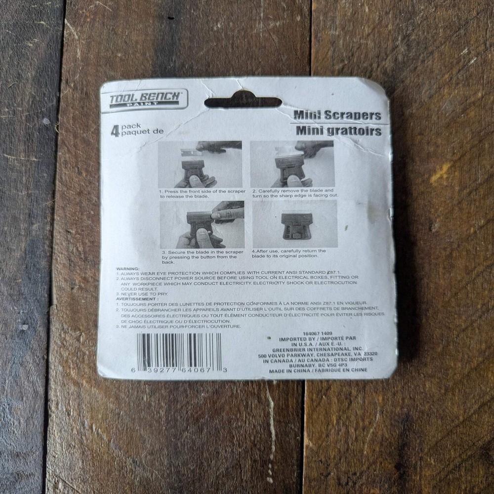 Tool Bench Mini Scrapers (4-pack)