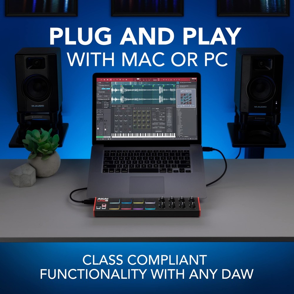 LPD8 USB MIDI Controller: 8 RGB Drum Pads, 8 Knobs, Music Software for Mac/PC