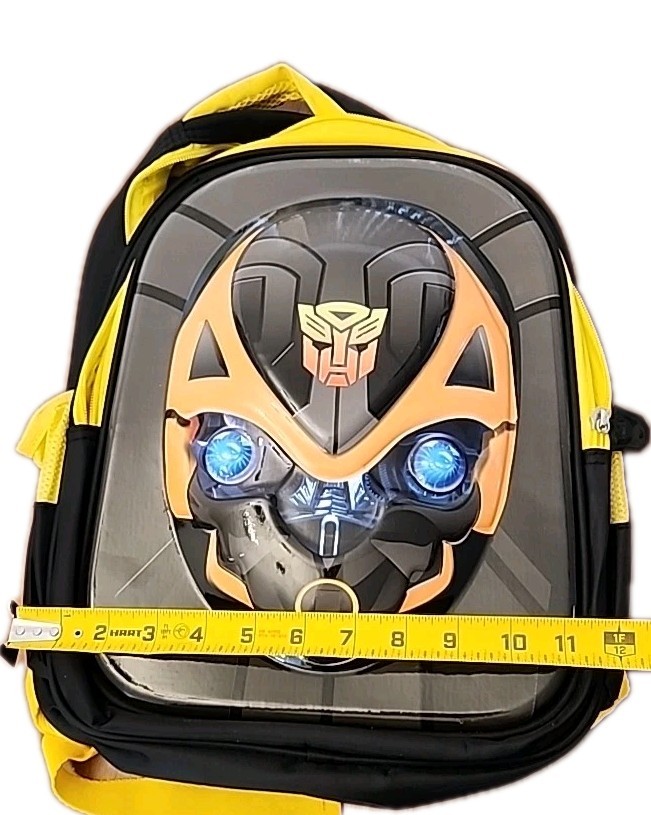 Transformers BumbleBee Backpack 15" 3D School Backpack Yellow Back Lightweight