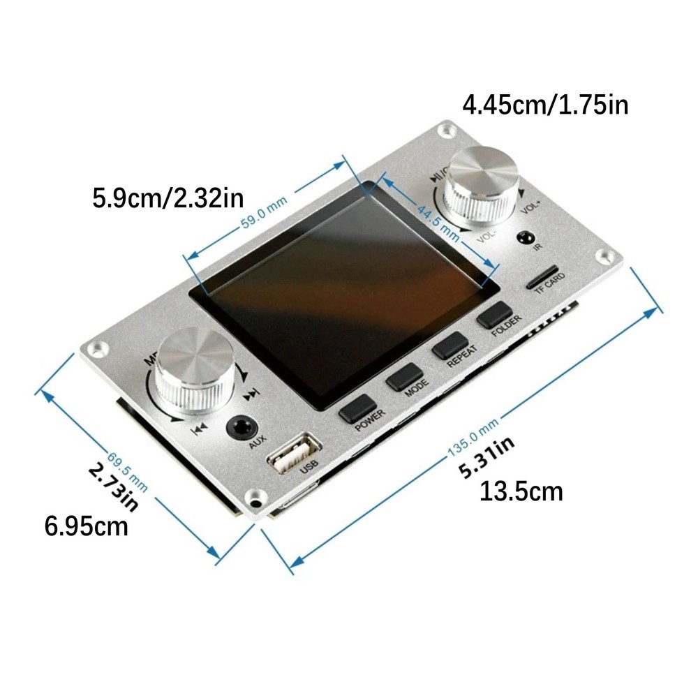 1set 2.8" IPS Bluetooth MP3 Decoder Board TF USB Car Audio Player Module