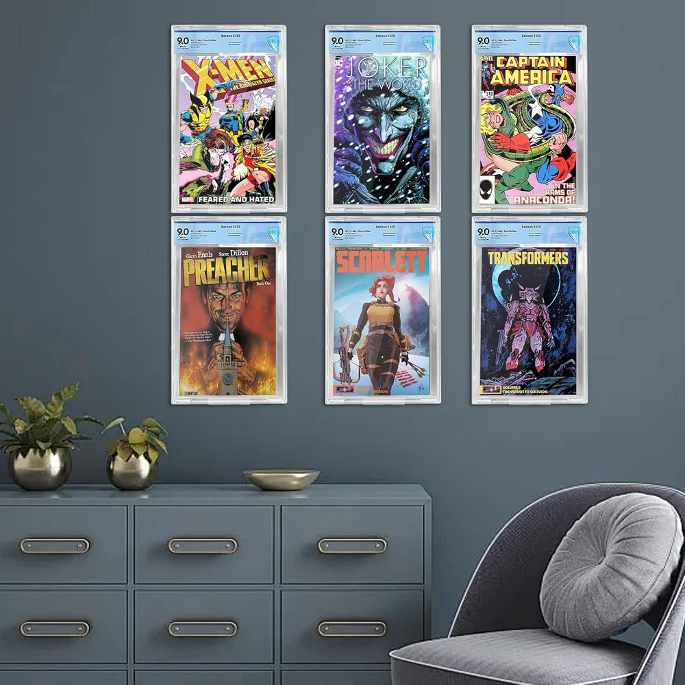 16 Transparent Floating Comic Book Display Stands Book Display Frames.