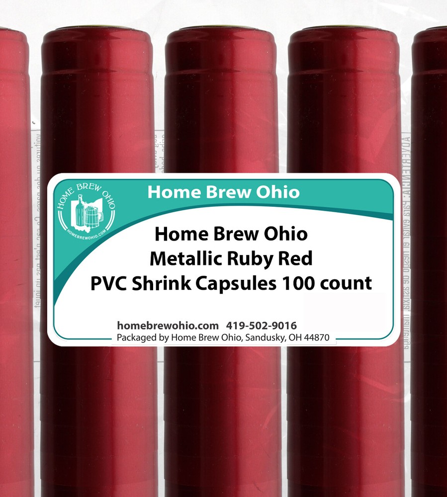 Home Brew Ohio Metallic Ruby Red PVC Shrink Capsules 100 count