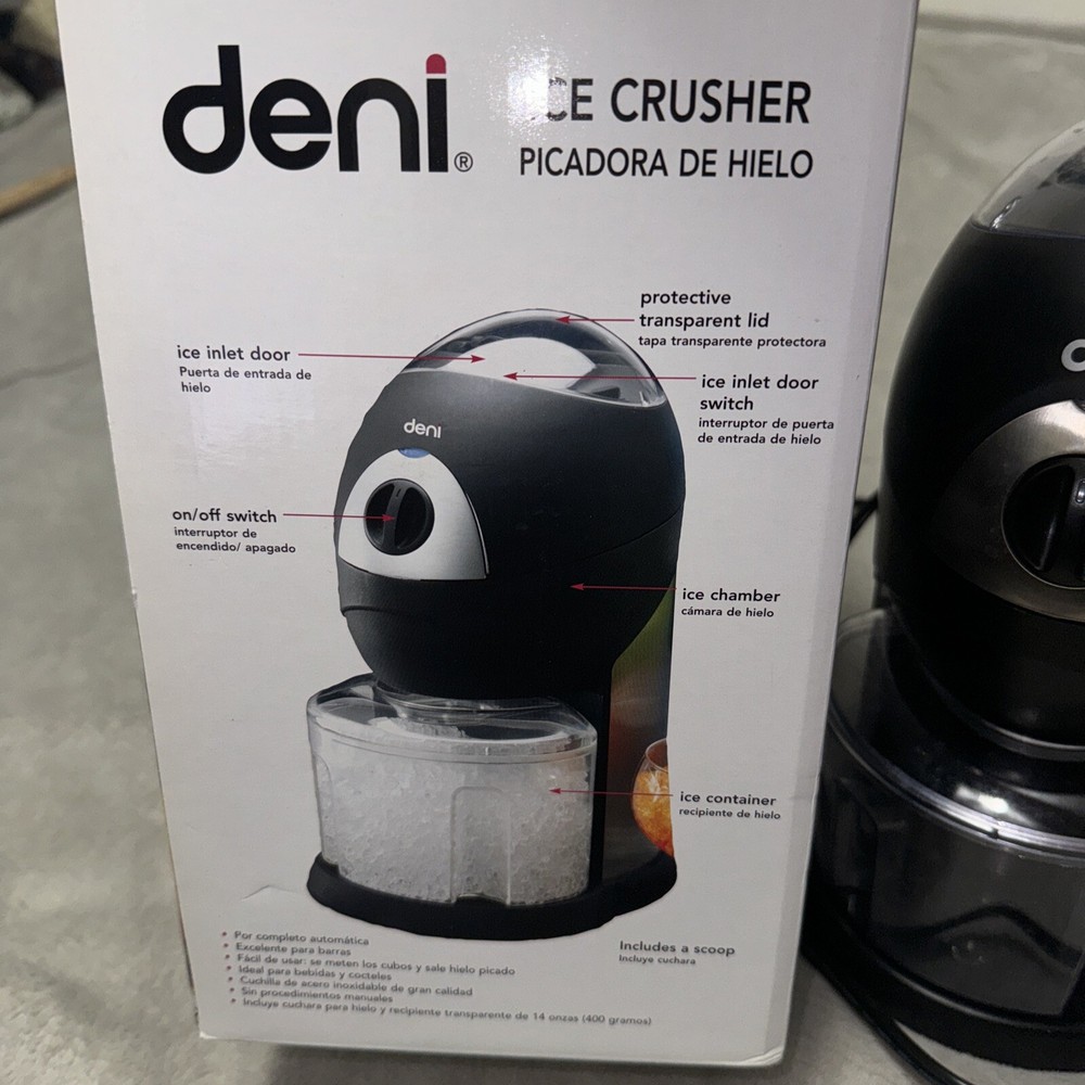 Deni Ice Crusher Automatic Model 6100 Stainless Steel /Black TESTED