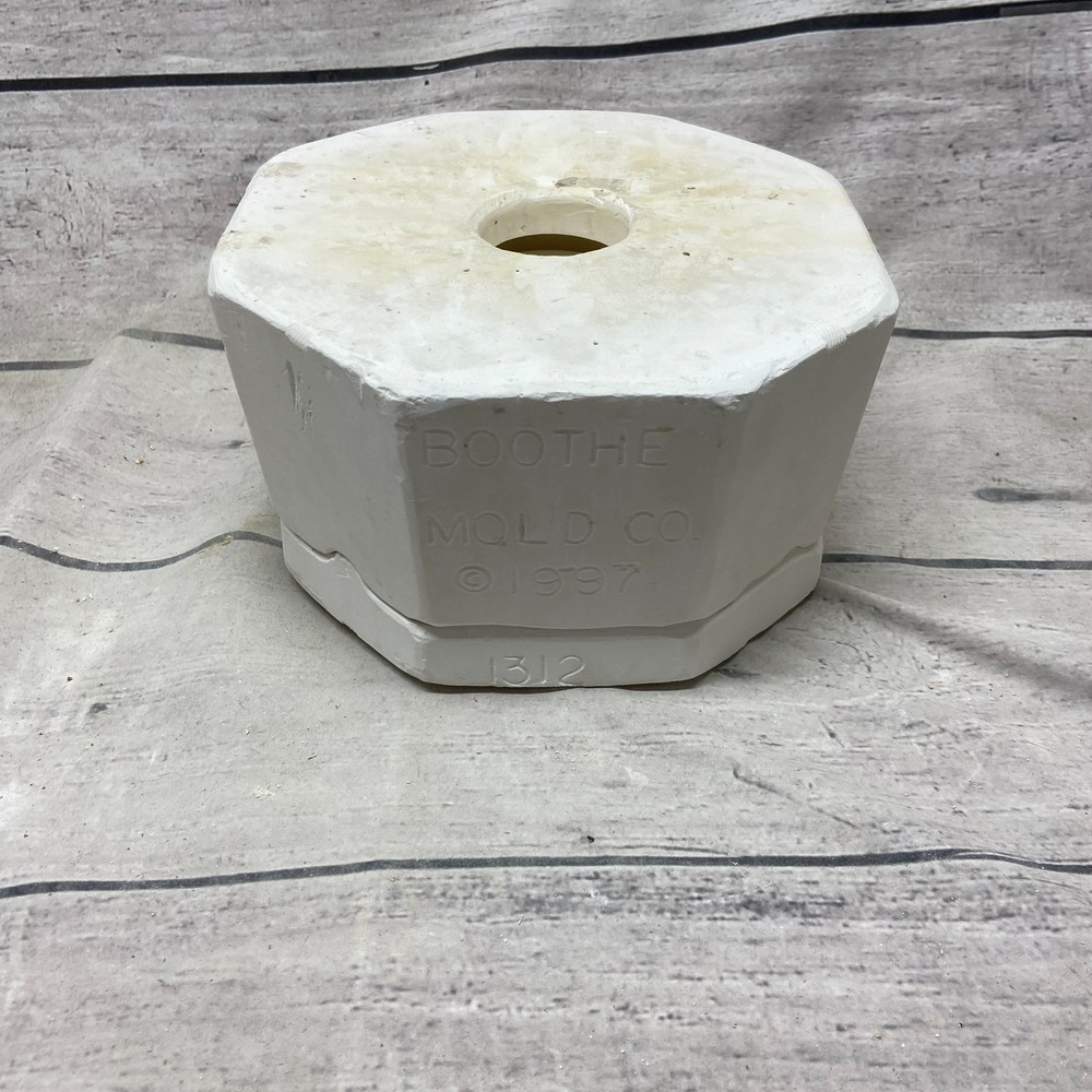 Vintage 1997 Boothe Ceramic Casting Mold LG Scallop Dip Insert Pour Solid #1312