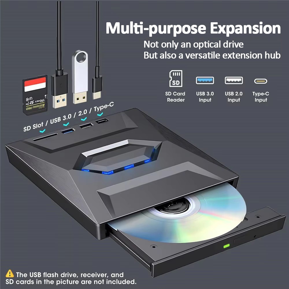 External CD DVD Burner Reader Write USB 3.0 High Speed for Windows PC Mac Laptop