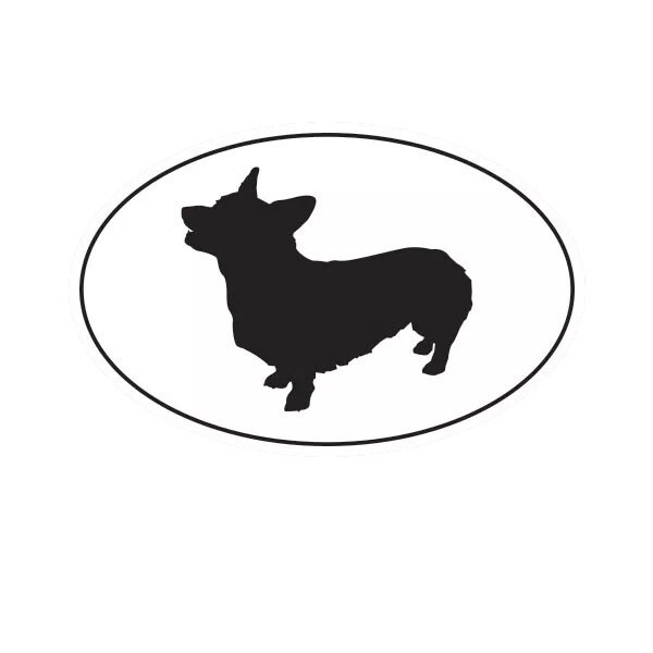 Corgi Euro Oval Sticker Decal