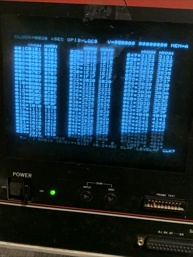 Gould Biomation K102-D Logic Analyzer w 3 Probes, Boots Up, Display Functioning