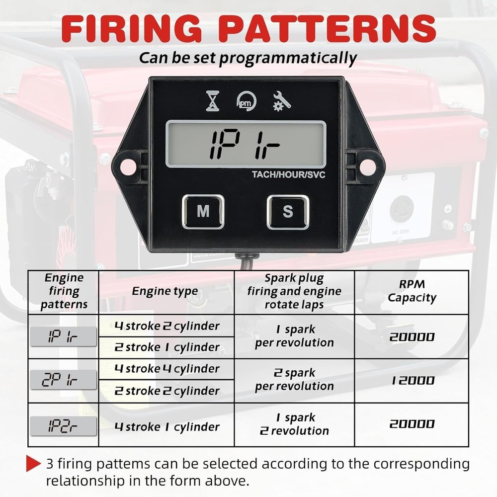 Digital Inductive Tachometer & Hour Meter for Engines & Equipment