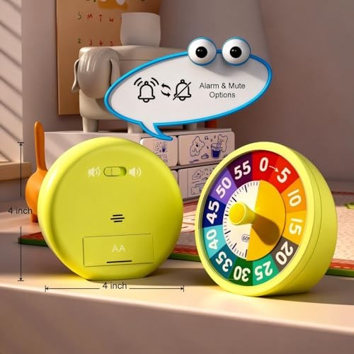 60 Minute Visual Timer for Classroom Kids Teachers, 4-Inch Countdown Timer