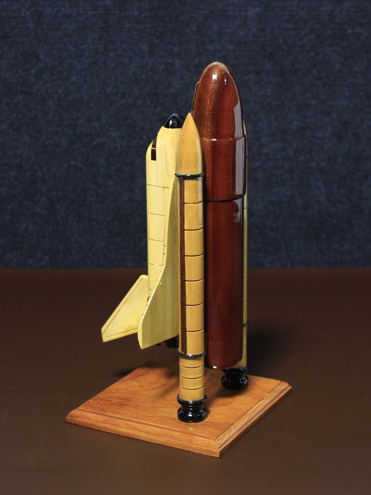 Handcrafted Wooden Space Shuttle Model | Science Desk Decor