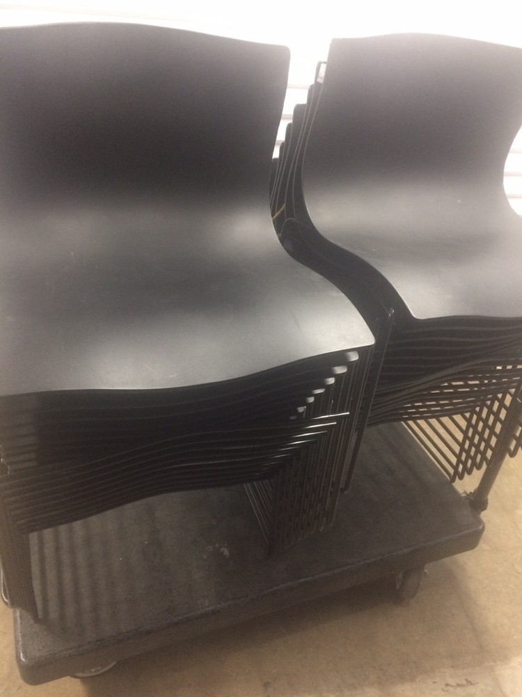 Original Knoll / Vignelli Black Handkerchief stackable chair