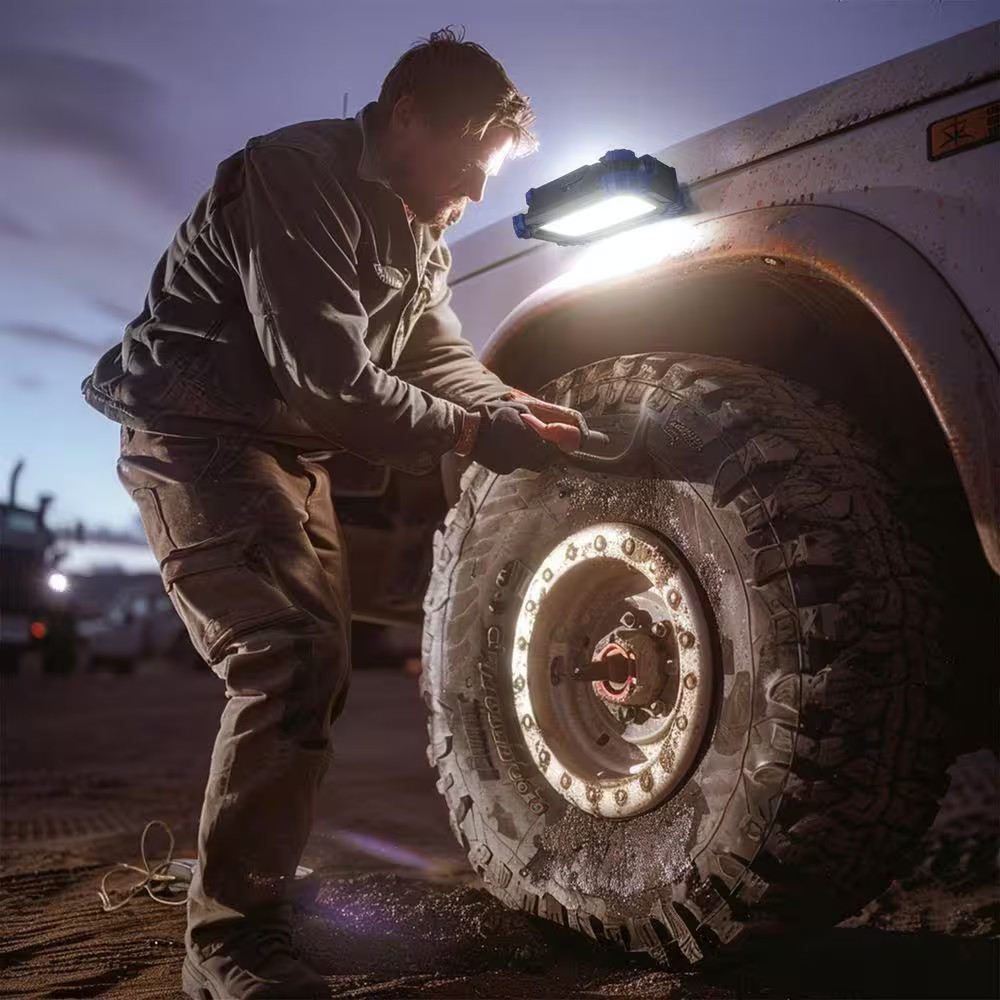 3.7-Volt 2000 Lumens LED Rechargeable Portable Work Light 2-Pack