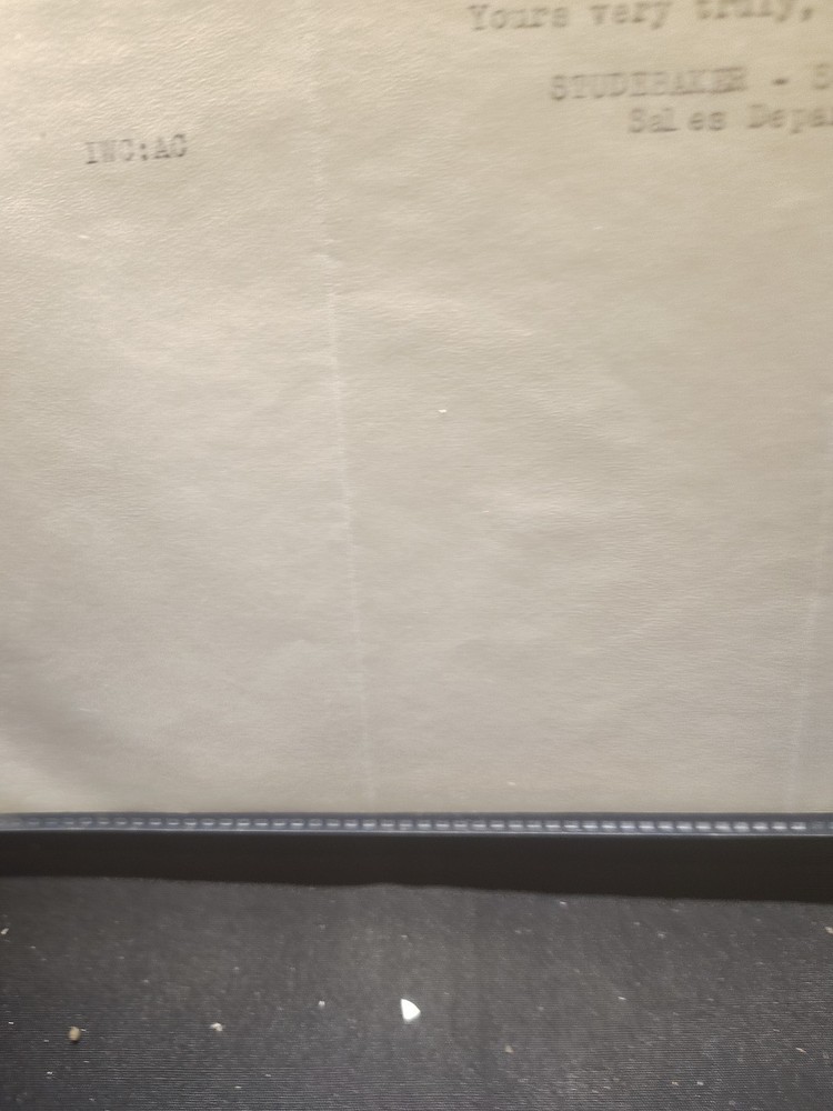 Vintage Letterhead Studebaker South bend In. 1922