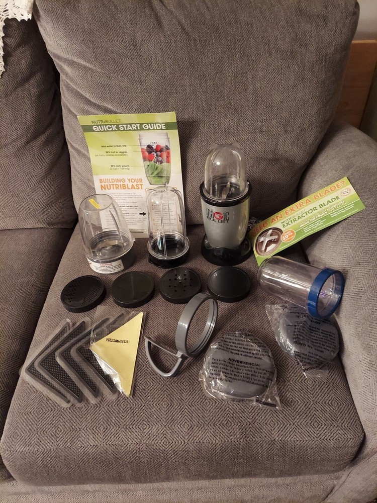 Magic Bullet Model MB1001 Blender Silver & Black 15+pieces