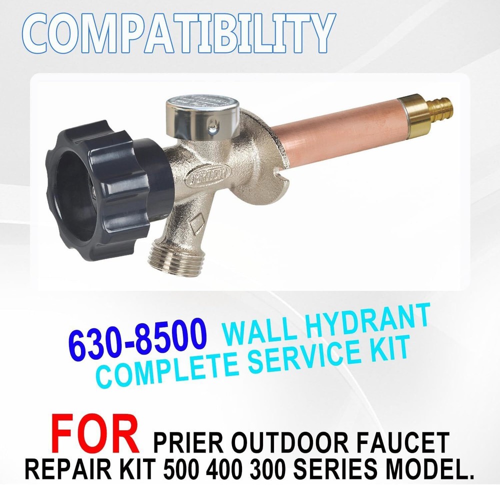 For Prier 630-8500 Mansfield Style Wall Hydrant Complete Service Kit