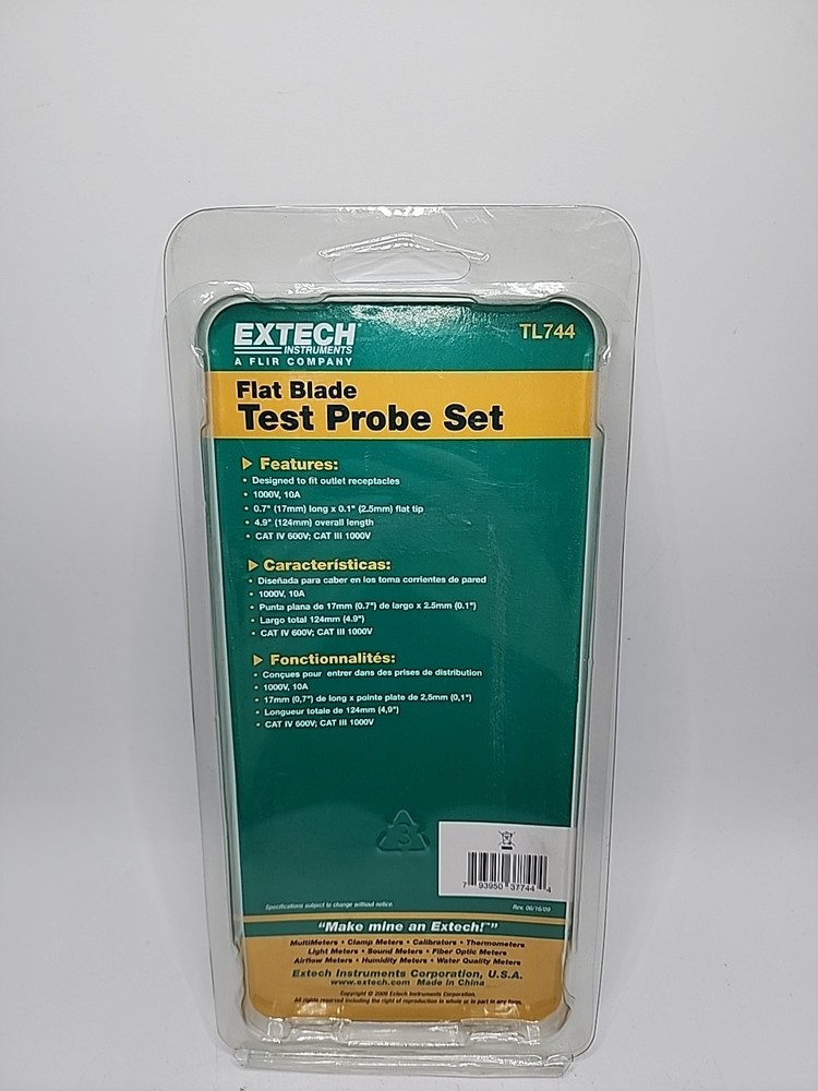 Extech TL744: Flat Blade Test Probe Set