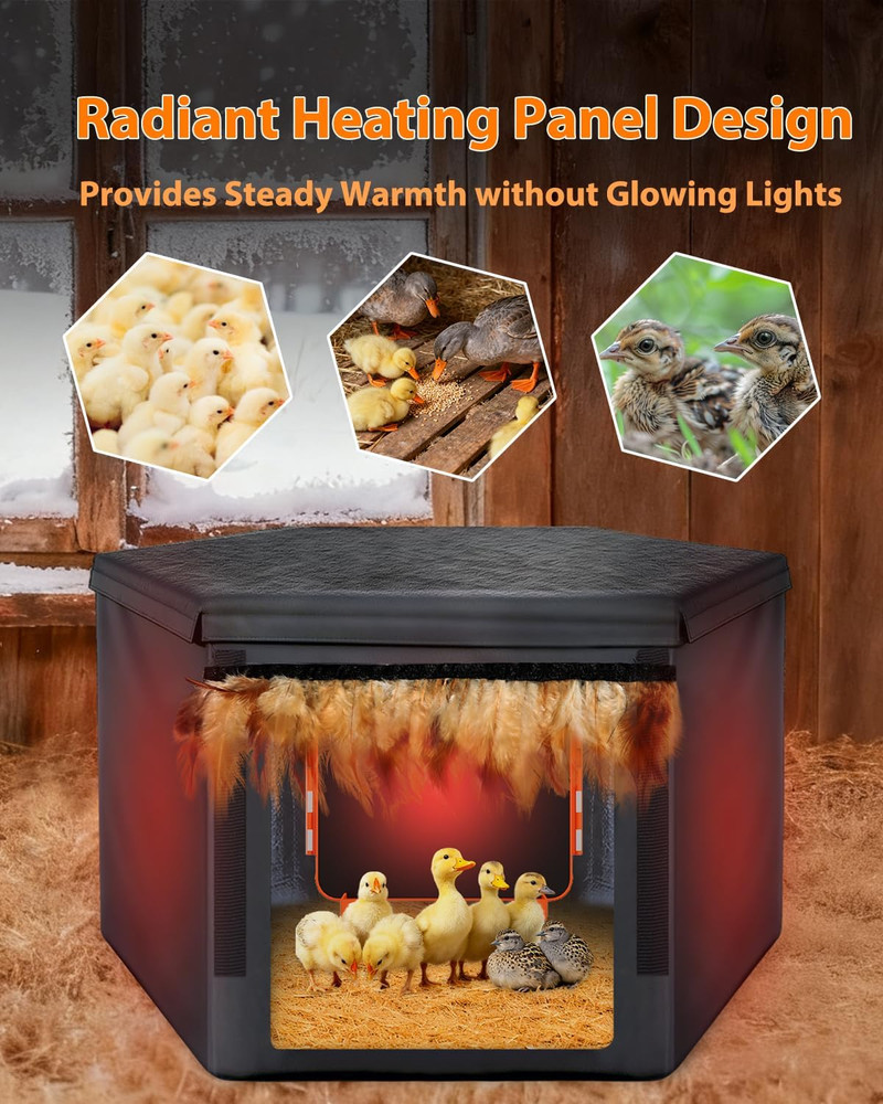 Smart Chicken Coop Heater - Chick Brooder Heat Plate with Temperature Sensor - H