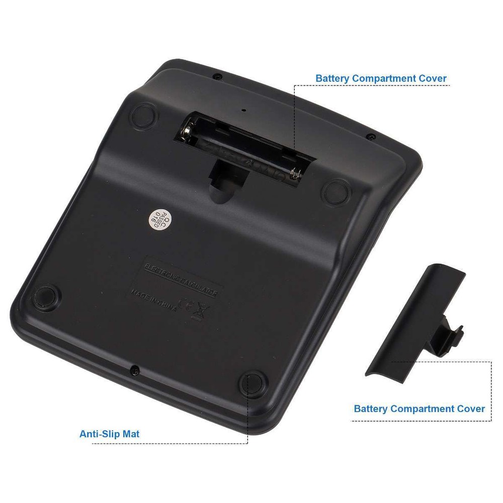 12-Digit Desktop Calculator Solar Battery Big Button Dual Power Large Display