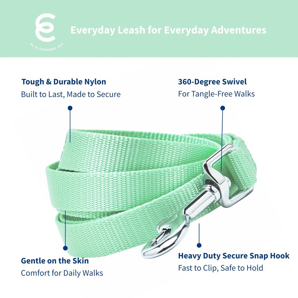 Essentials Durable Classic Dog Leash | Basic Nylon| 4ft. x 1" Large | Pastel ...