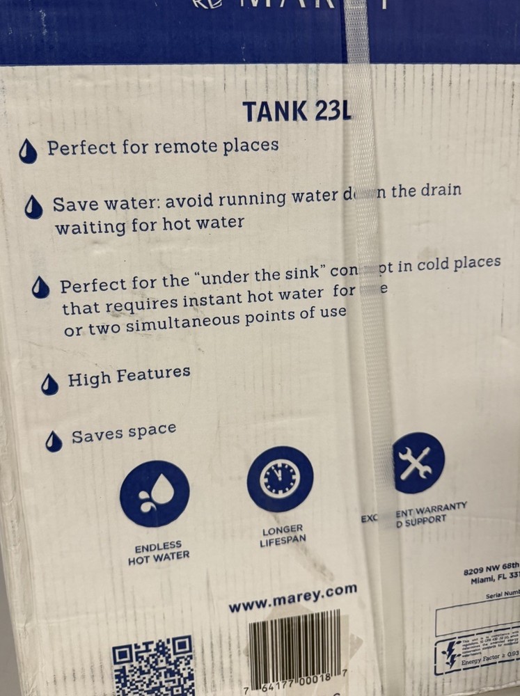 MAREY TANK23L 6 Gallon Regular 1440 Watt 1 Element Use Electric Water Heater