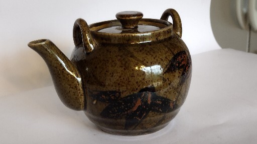 Handmade Stoneware Pottery Artistic Teapot Bamboo Design