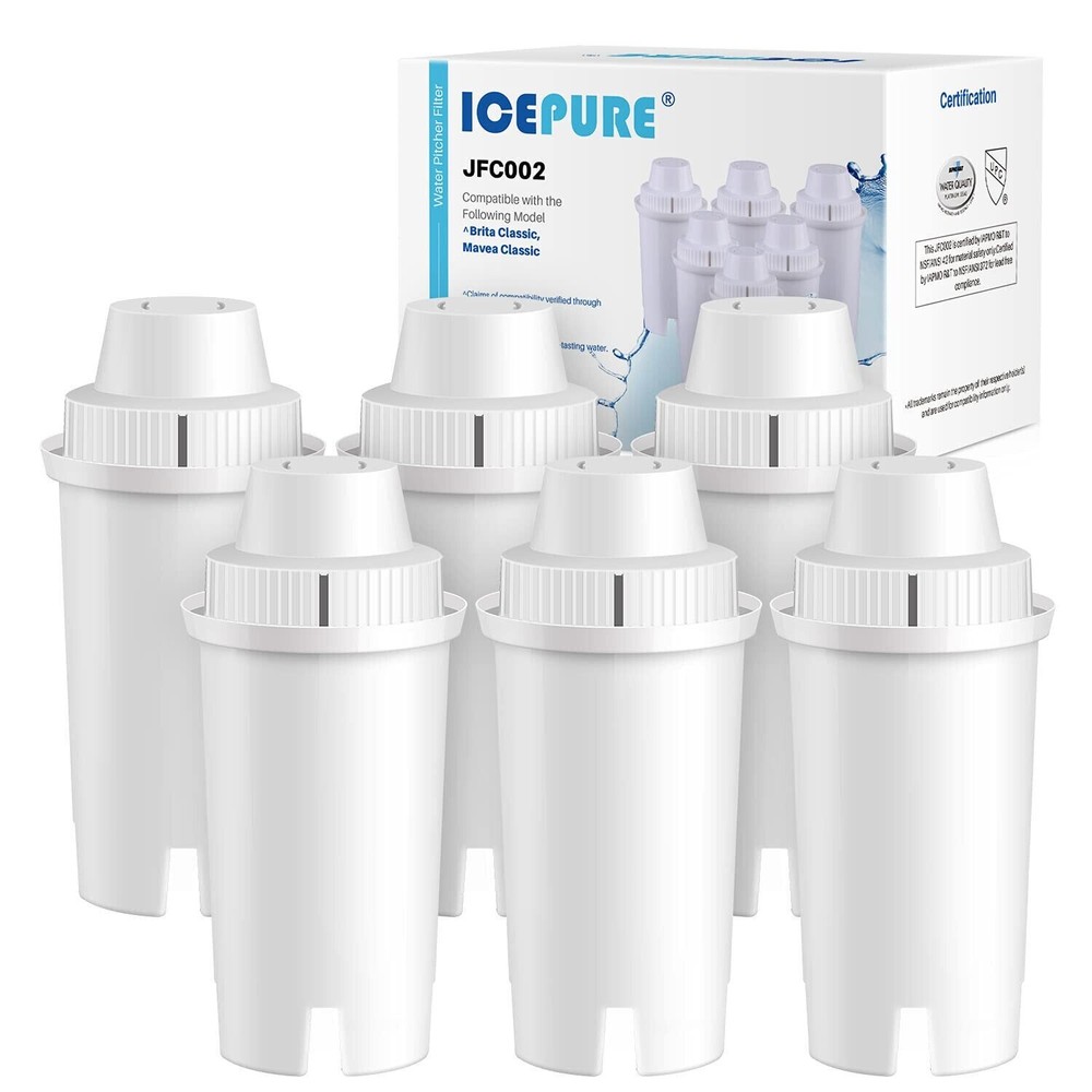 ICEPURE Replacement for Brita Classic Pitcher Water Filter NSF Certified 6 PACK