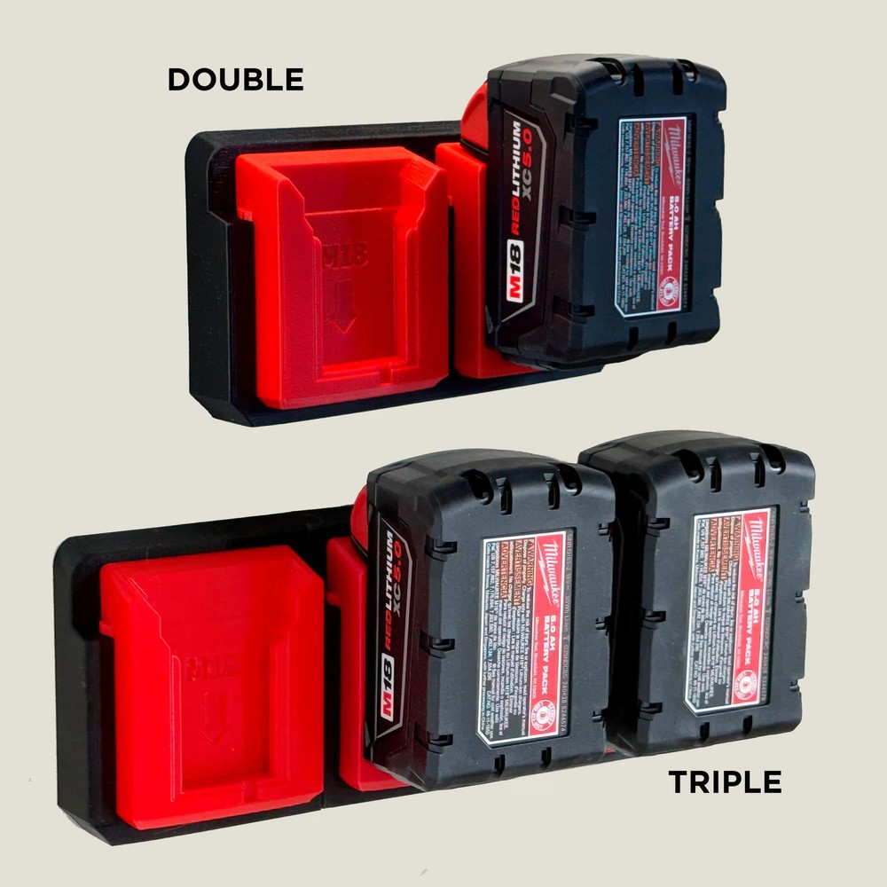 Wall Mount Bracket for Milwaukee M18 Battery