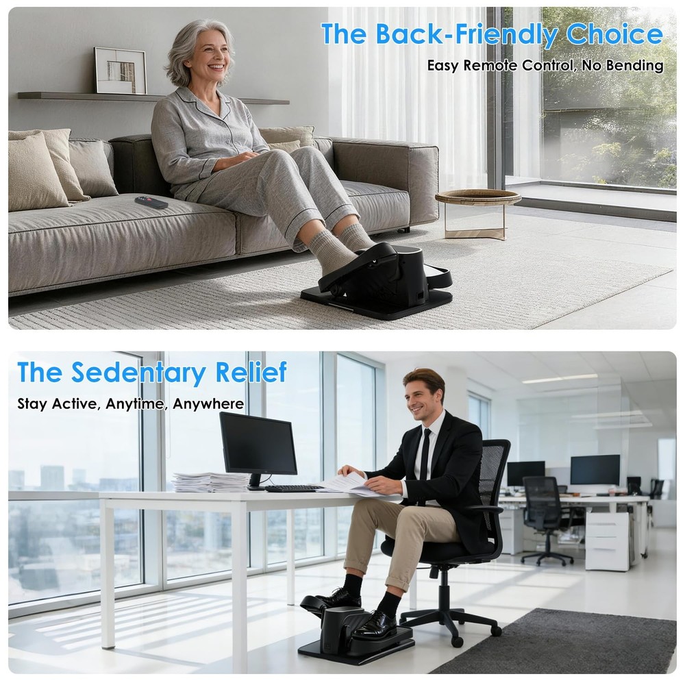Under Desk Elliptical 15 Speeds Auto/Manual Quiet Remote LCD Display