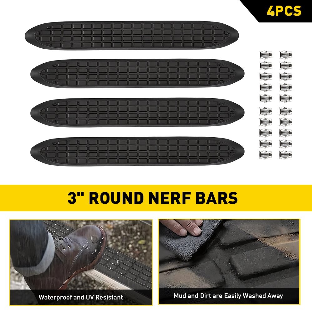 4Pcs Replacement Step Pad for WSP001KIT 3" Round Nerf Bars Plastic Left & Right