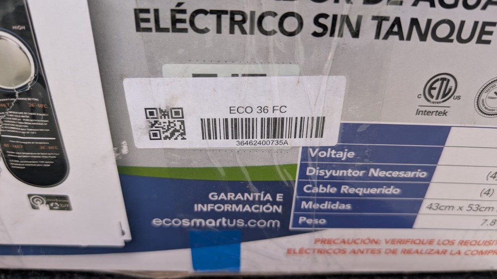 EcoSmart 36kW 240 Volt Electric Instant On Demand Tankless Water Heater 36 kW