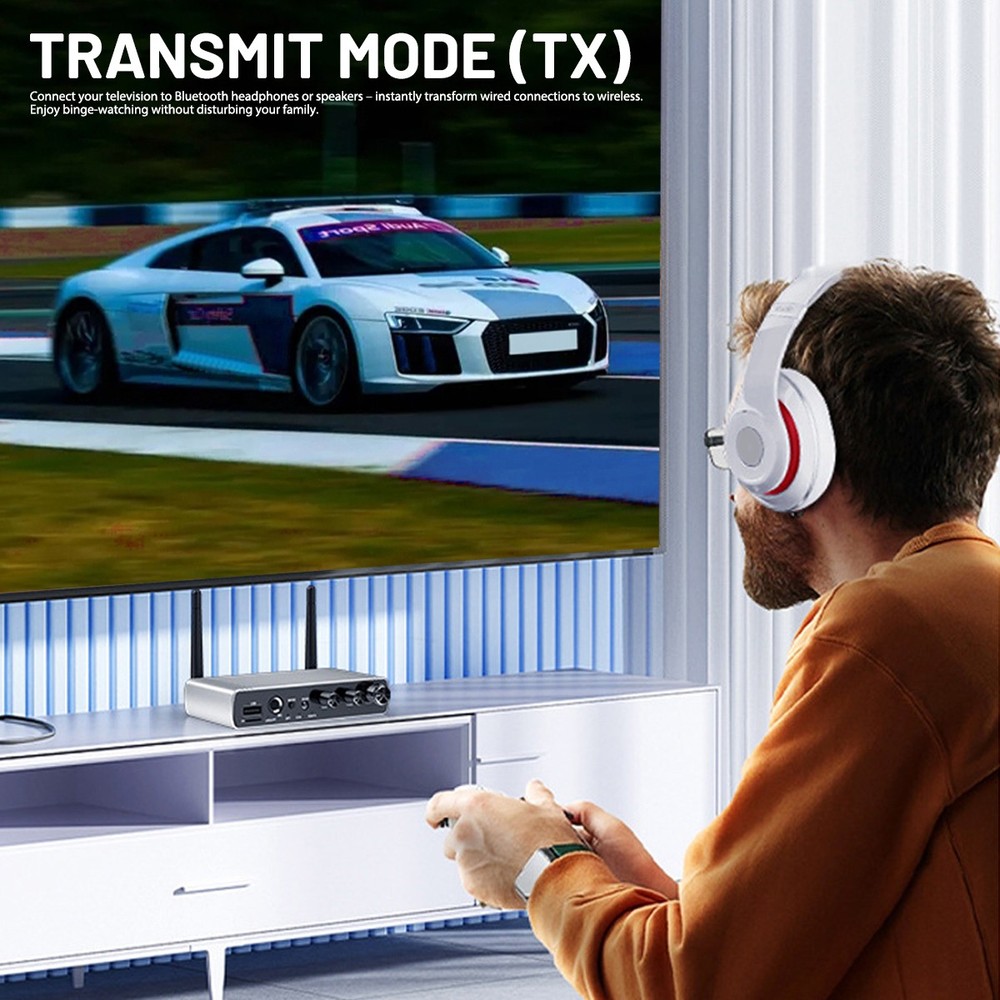 Bluetooth 5.4 Audio Transmitter Receiver Optical Coaxial Plug-Play For TV/PC/PS4