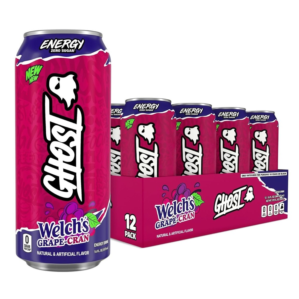 GHOST Energy Drink - 12-Pack, Welch's Grape-Cran, 16oz Cans
