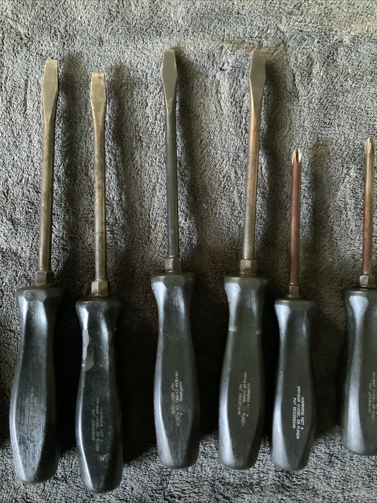Snap On 7pc Screwdriver Set, Mixed Lot, See Pics….used…..surface Rust On Some