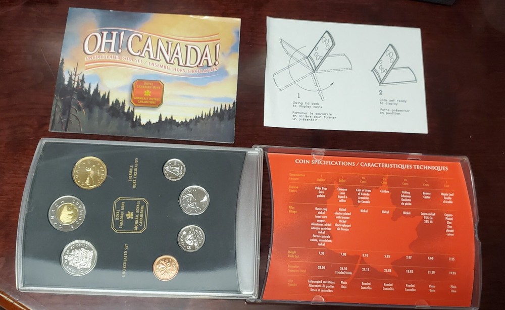 2000 OH! Canada Specimen Set 7 Coins Cent to Two Dollar Mint Set. Uncirculated