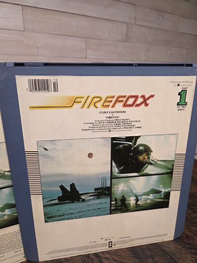Vintage Firefox (1982) Double CED Videodiscs, VG